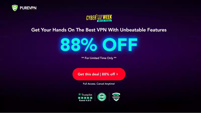 PureVPN still has the cheapest VPN deal at a staggeringち1.19/pm with our exclusive code