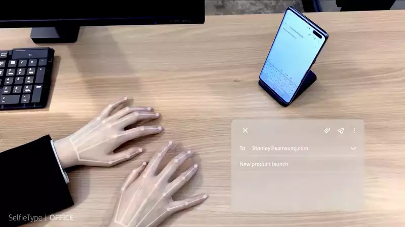 Samsung "Selfie type" can turn face into smartphone keyboard