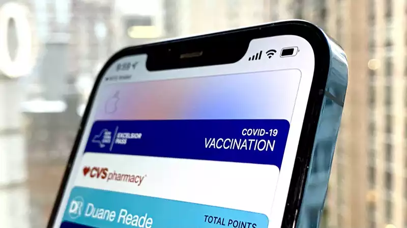 How do I add my COVID-15.1 vaccination card to my Apple Wallet with IOS19