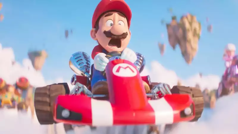 Super Mario Bros. movie new trailer shows off Mario Kart action on Rainbow Road